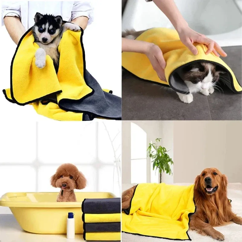 Ultra-Absorbent Microfiber Dog Bath Towel & Robe