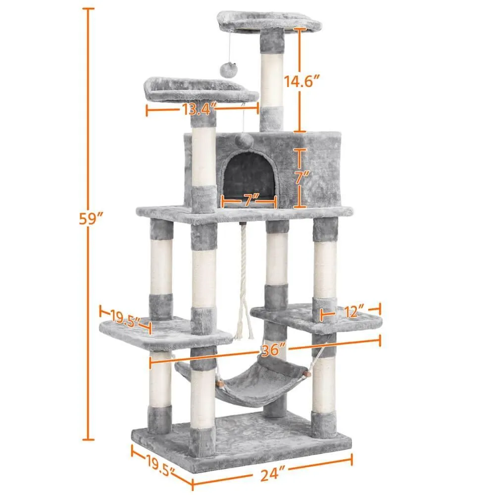 Yaheetech Cat Tree Tower 59 Inch